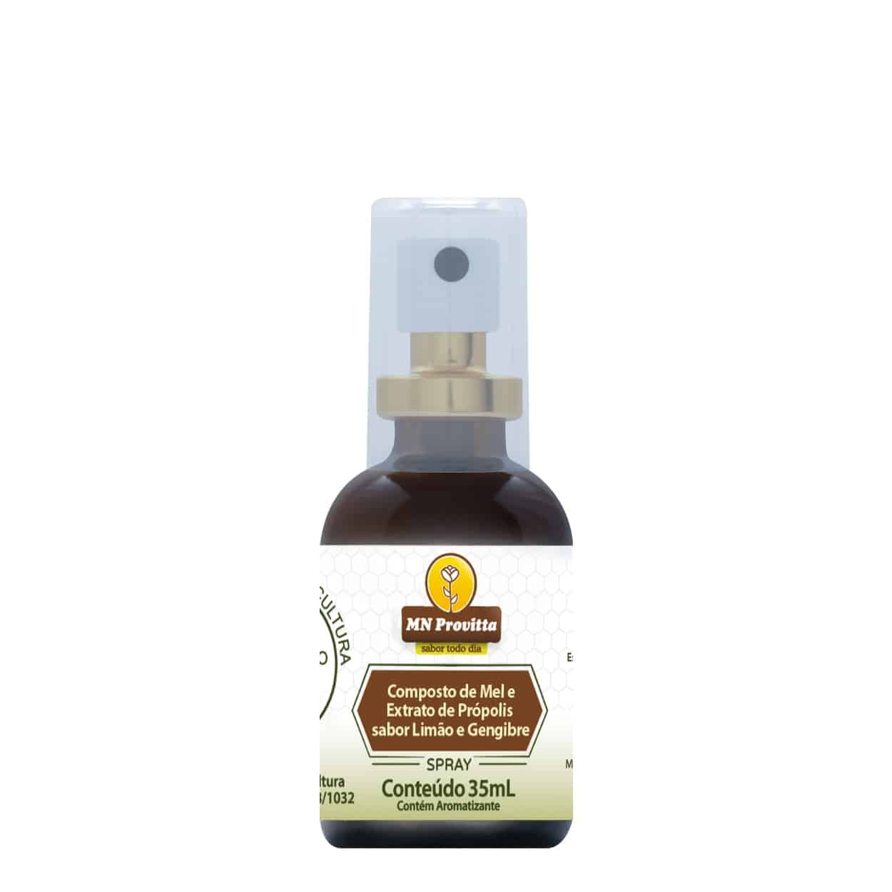 Spray 'MN Provitta - Lime and Ginger' - Compound of Honey and Green Propolis Extract for Natural Throat Relief